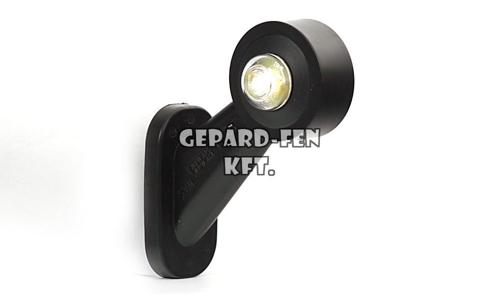 Szélességjelző 12V/24V LEDes piros/fehér 45fokos rövid egyenes BAL oldal 108mm kinyúlás (140L)