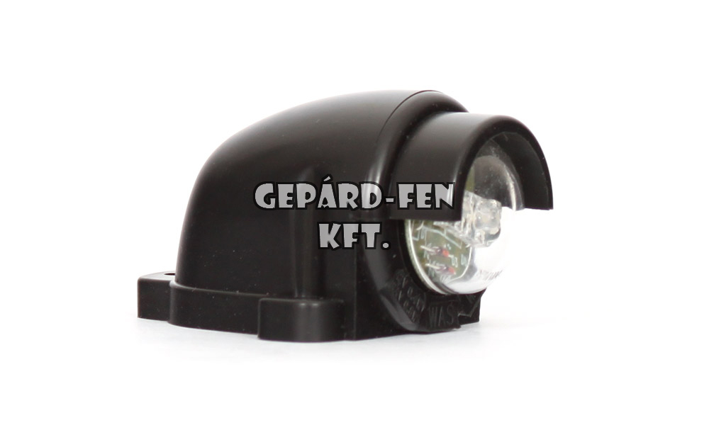 Rendszám megvilágítás 12V-24V kicsi kerek hosszú 2LED-es 58x76mm, mag.: 42mm, furattáv.: 39 ill. 48mm (145-W27)