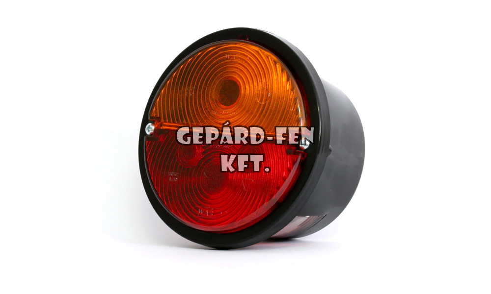 Hátsólámpa kerek 2kamrás 4funkciós (hj. + fék + index + rsz.) BAL oldal, átm.: 132mm, vast.: 83mm (72-W16L)