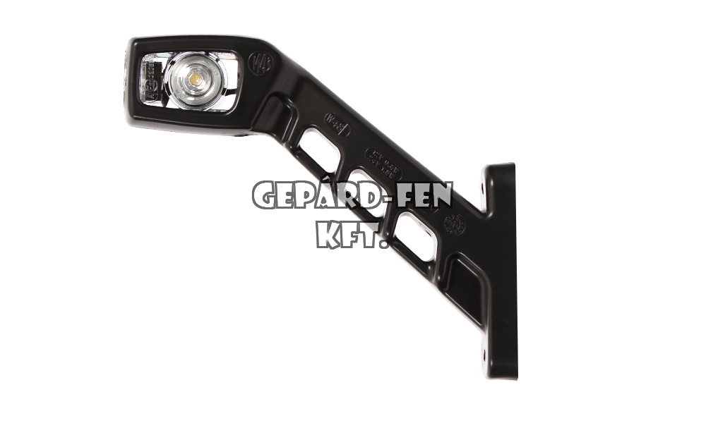 Szélességjelzõ 12V/24V LEDes piros/fehér kocka forma 45fokos hosszú karos BAL oldal 187mm kinyúlás (239L)