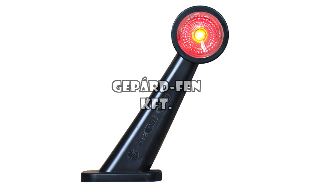Szélességjelzõ 12V/24V LEDes piros/fehér 45fokos hosszú egyenes BAL oldal (mindkét oldalon fehér plexi) 187mm kinyúlás (295L)