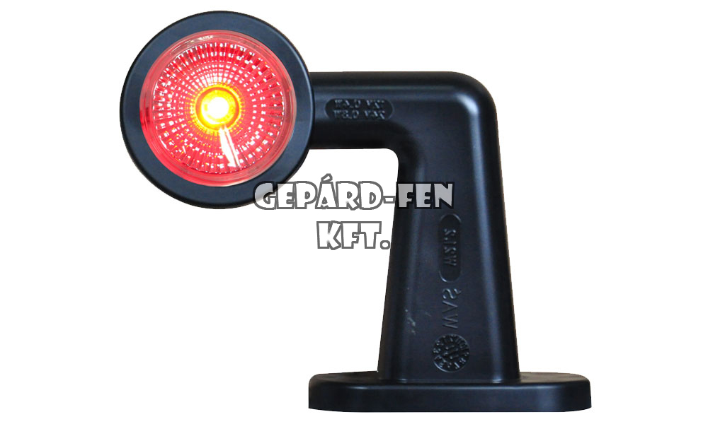 Szélességjelzõ 12V/24V LEDes piros/fehér 90fokos rövid karos JOBB oldal (mindkét oldalon fehér plexi) 125mm kinyúlás (294P)