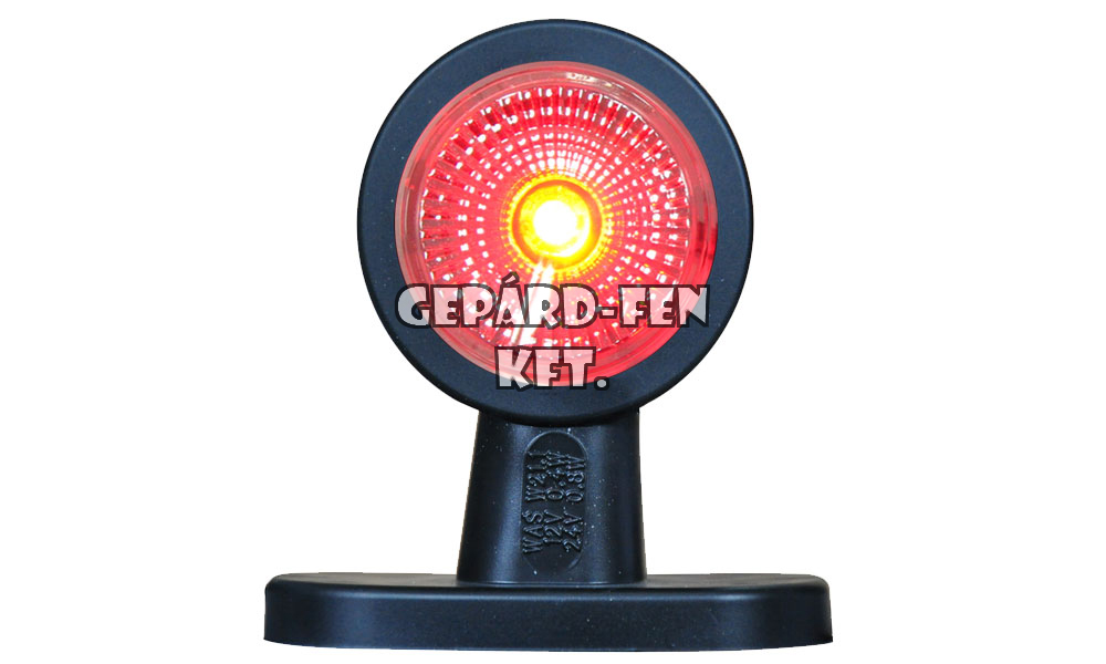Szélességjelző 12V/24V LEDes piros/fehér 90fokos rövid egyenes BAL/JOBB oldal (mindkét oldalon fehér plexi) 95mm kinyúlás (293w)