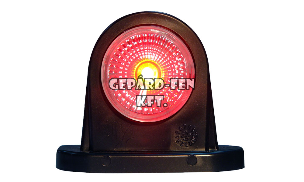 Szélességjelző 12V/24V LEDes piros/fehér Omega/Kardán BAL/JOBB oldal (mindkét oldalon fehér plexi) 78mm kinyúlás (296w)