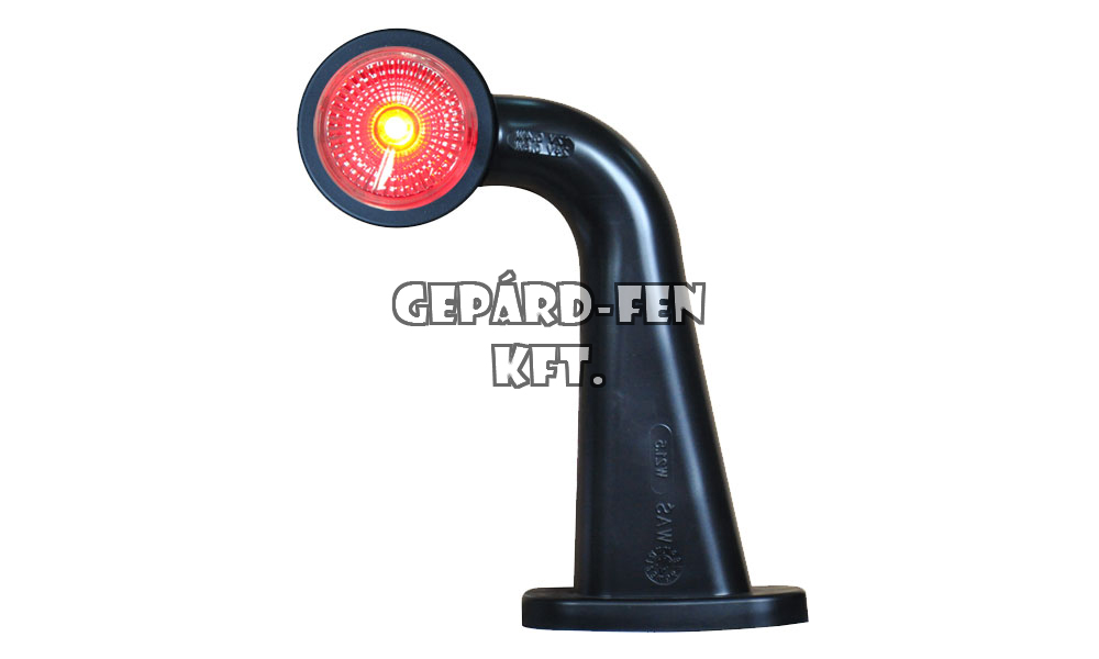 Szélességjelzõ 12V/24V LEDes piros/fehér 90fokos hosszú karos JOBB oldal (mindkét oldalon fehér plexi) 187mm kinyúlás (297P)