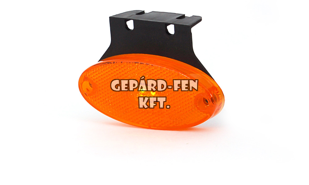 Szélességjelző 12V/24V ovális alakú sárga 2 ledes középen +tartófül 120mm x 68mm (305z)