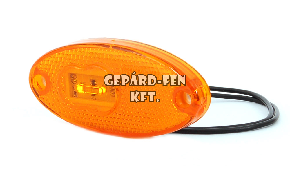 Szélességjelző 12V/24V ovális alakú sárga 2 ledes szélén 120mm x 46mm (308p)