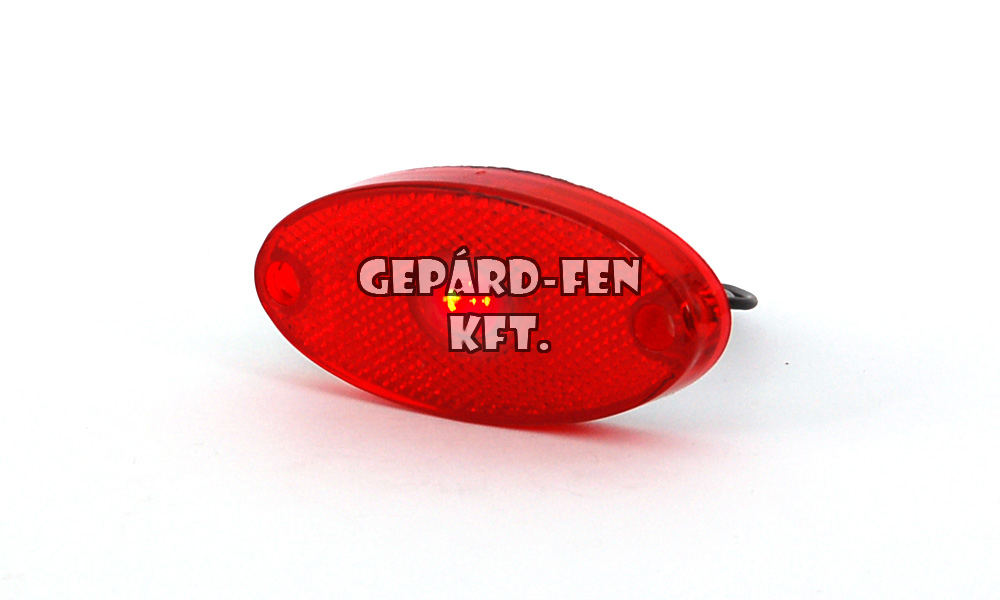 Szélességjelző 12V/24V ovális alakú piros 1 ledes középen 120mm x 46mm (307p)
