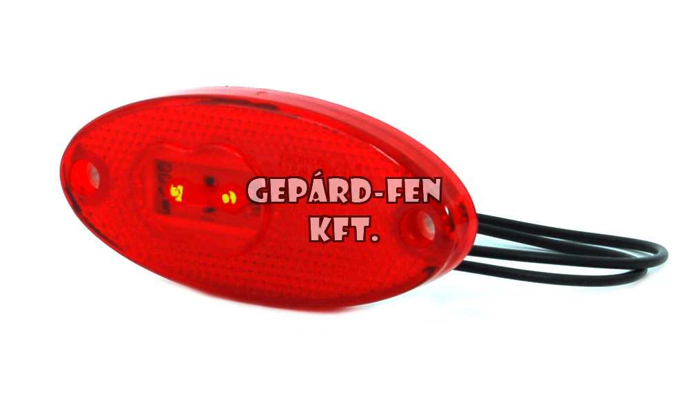 Szélességjelző 12V/24V ovális alakú piros 2 ledes szélén 120mm x 46mm (310p)