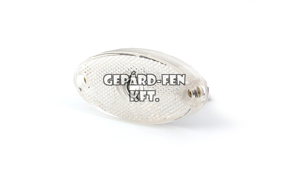 Szélességjelző 12V/24V ovális alakú fehér 1 ledes középen 120mm x 46mm (306p)