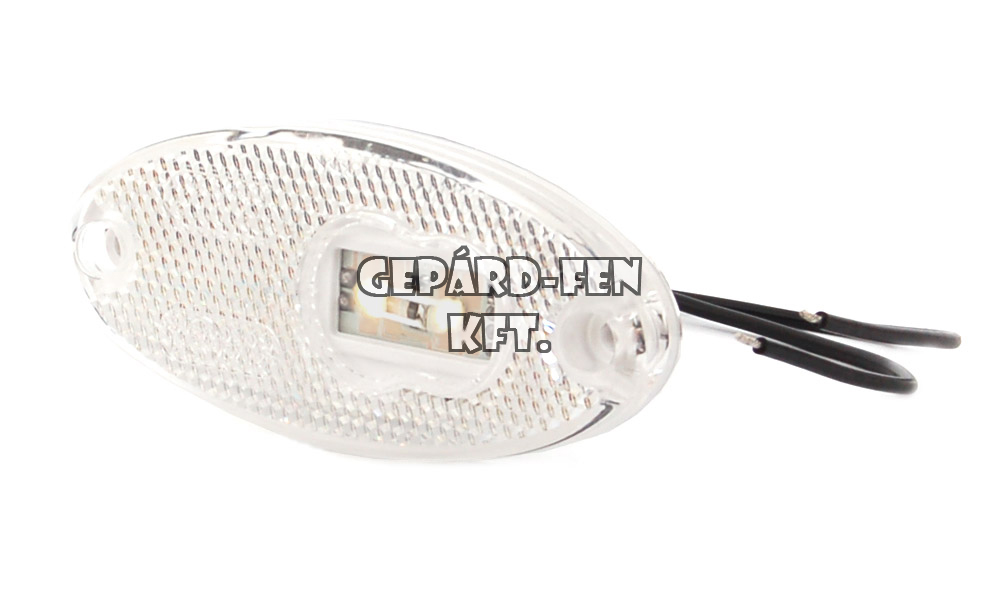 Szélességjelző 12V/24V ovális alakú fehér 2 ledes szélén 120mm x 46mm (309p)