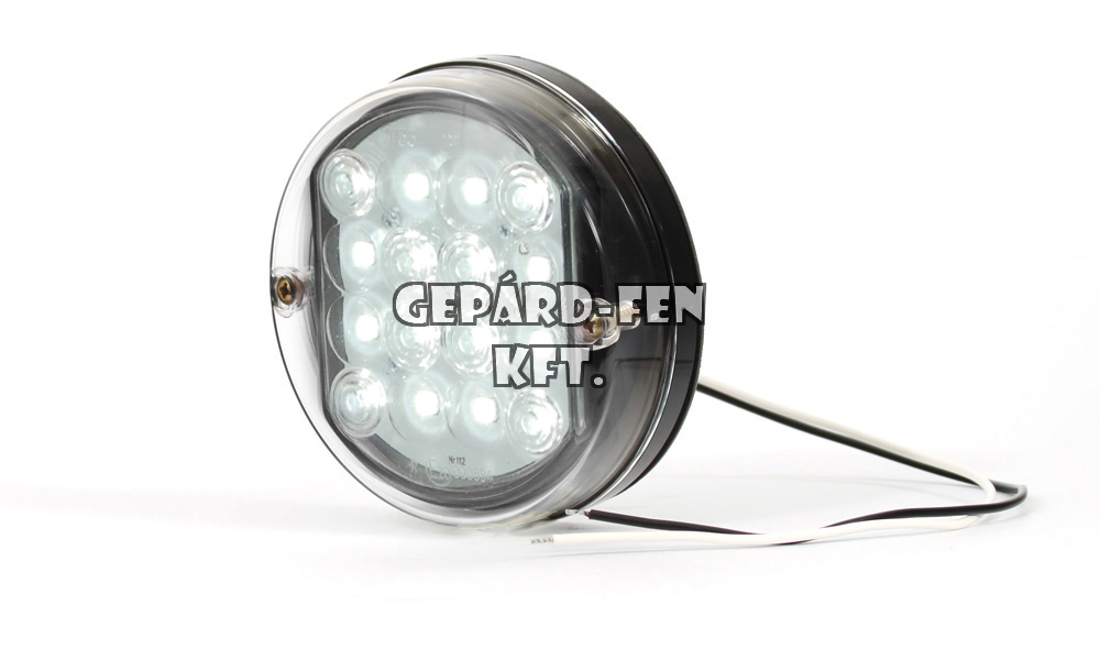 !!!AKCIÓ!!! a készlet erejéig - Univerzális kerek 16LED-es Tolatólámpa, 12V, átm.: 115mm, vast.: 37mm, csavartáv.: 46mm (172-W33)