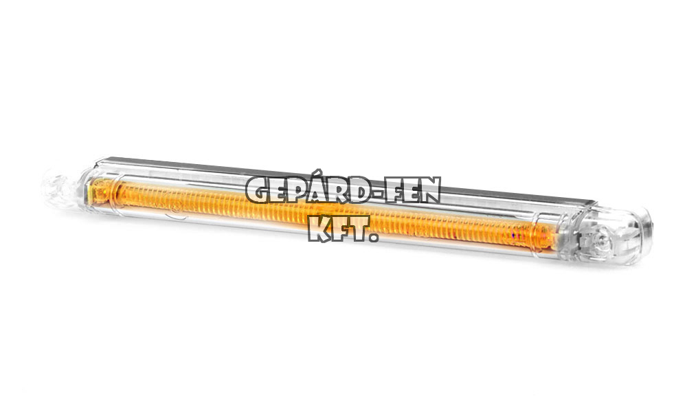 Szélességjelző 12-24V hosszú csík alakú SÁRGA 3LED-es 237x21mm, vast.: 22mm, furattáv.: 212mm (182-W37)