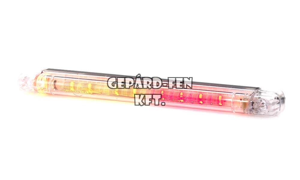 Hátsólámpa LED csík, 3funkciós: Helyzetj.+Fék(9LED) + Index(11LED), 12-24V, 237x21mm, vast.: 22mm, furattáv.: 212mm (410-W73)