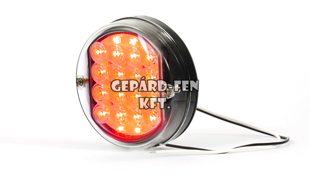 Univerzális kerek 16LED-es Hátsólámpa, 1funkciós: Fék, 12V, átm.: 115mm, vast.: 37mm, csavartáv.: 46mm (176-W35)