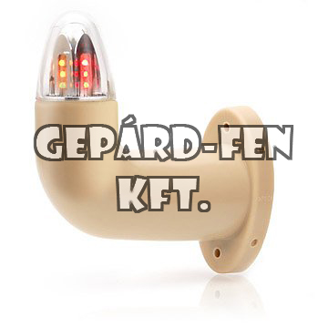!!!AKCIÓ!!! a készlet erejéig - Viking szélességjelző (drapp) 12/24V LED-es Piros/Fehér/Sárga 90fokos rövid karos BAL oldal 150mm kinyúlás (539L(A)-W75.1)
