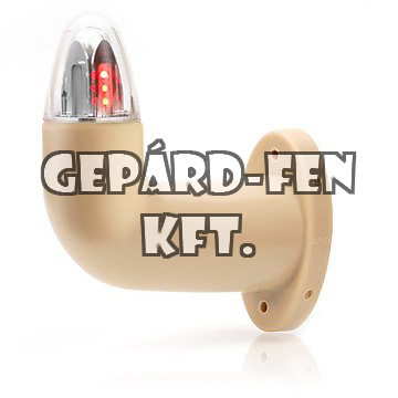 !!!AKCIÓ!!! a készlet erejéig - Viking szélességjelző (drapp) 12/24V LED-es Piros/Fehér 90fokos rövid karos BAL oldal 150mm kinyúlás (540L(A)-W75.1)