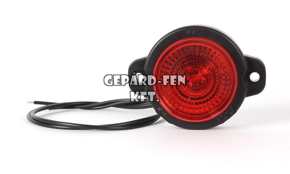 Szélességjelzõ 12-24V kerek, füles, sík hátoldalas, PIROS, 1LED-es, átm.: 60mm, vast.: 25mm, furattáv.: 67mm (528-W24)