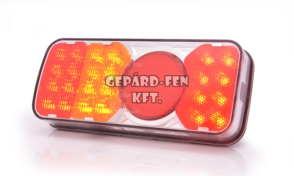 W67L tipuscsalád.313KR.Univerzális 24 Led,-es hátsólámpa KÖR prizmval, víztiszta búrával.BAL oldal., 12-24V,-os kivitel(helyzetjelzõ,fék,irányjelzõ,köd) Méretei: 201x85mm.Vastagság:40, távtaróval:61mm.Vízállóság:IP6K9K. 1,9m bek.Kábel.Párja:WAS0252.