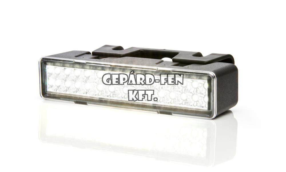 Nappali menetfény 12-24V 4,8W 20LED-es hosszú tégla alakú 147x33(tartóval 38)mm, vast.: 50mm - az ár 1db lámpára vonatkozik - (706-W86)