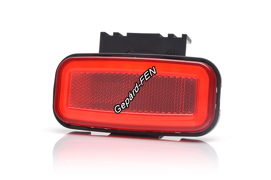 W199,-es tipuscsalád. 1403. Hátsó (piros) NEON Led,-es helyzetjelző lámpa, prizmával, felfogatási adapterrel.12-24Vos kivitel.Vízállóság: IP6K9K. Méretei: 117X56X42mm. 25 cm vezetékkel.