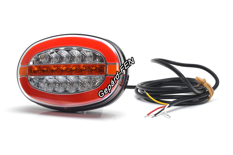 W205-ös tipuscsalád.1432 DD L/P.Teljesen Led,-es(részben NEON) univerzális többfunkcíos(helyzetjelző,fék, futófényes irányjelző) mezőgazdasági gép hátsó lámpa, beépítési adapterekkel. Jobb-Bal. 12-24V,-os kivitel. 2m vezetékkel. Hasonló: WES0320.