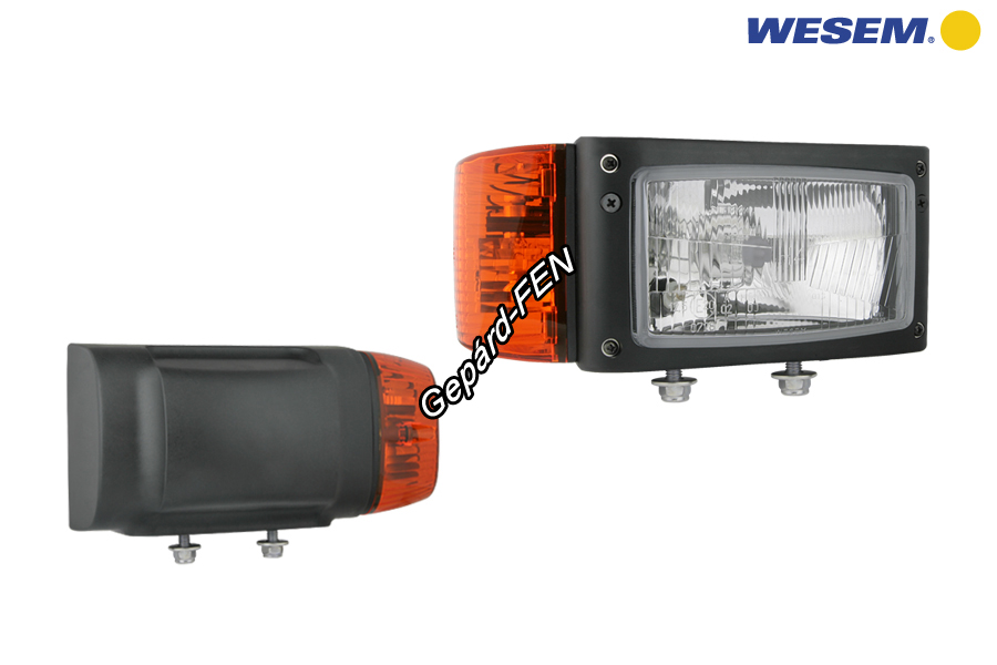 REPR1.24207.Zetor téglalap fényszóró JOBB +index +helyzetjelző +Deutche csatlakozó hely (por és vízálló) hótoló és speciális járművek 246mm x 110mm x 124mm H4 izzós kivitel, 12V,-os izzókkal.