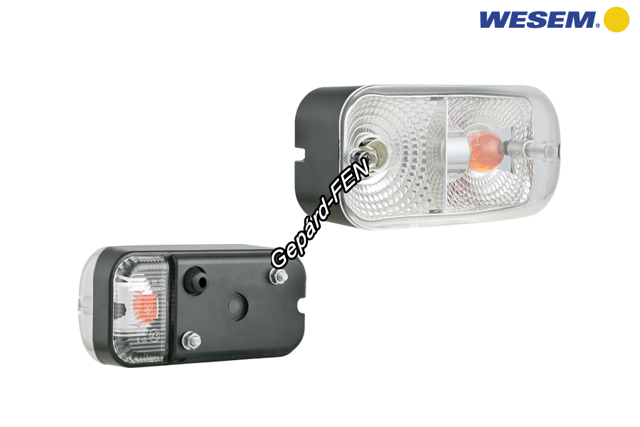 LA5.39801.Zetor Ursus helyzetjelző + index (hátrafele is) BAL oldal +rezgécsillapító +izzók 162mm x 77mm x 72mm. 0,15m bekötési kábellal.