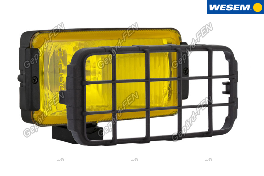 !!!AKCIÓ!!! a készlet erejéig - Szúrófény PÁR közepes téglalap fekete mûanyag házzal sárga üveggel +rács 180mm x 86mm x 76mm H3 izzós