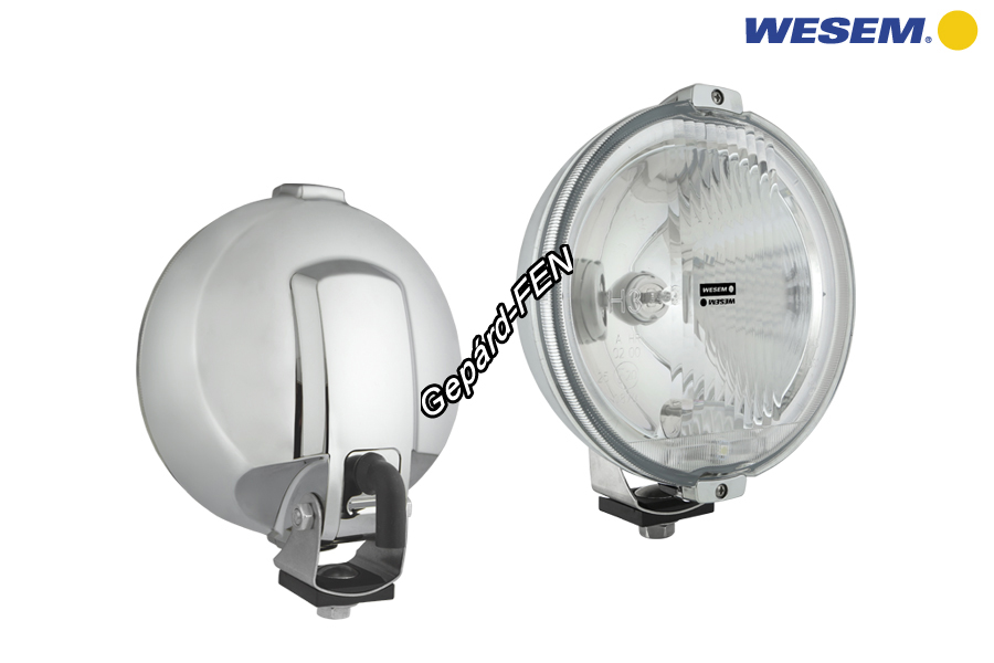 HOS2.39903.Szúrófényű nagy kerek ködfényszóró, CRÓM műanyag házzal fehér üveggel +1 LED 12V-s körhelyzetjelző 183mm átmérő 97mm mély H3,-asizzó nélkül, de12V T4W izzóval. 0,15m bekötési kábellal.