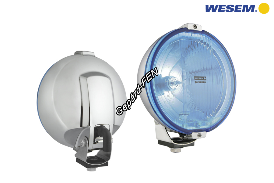 HOS2.38813.Szúrófény nagy kerek CRÓM műanyag házzal halványkék üveggel ,12V LED körhelyzetjelző 183mm átmérő 97mm mély H3,-as izzó nélkül, de 12V T4W izzóval. 0,15m bekötési kábellal.