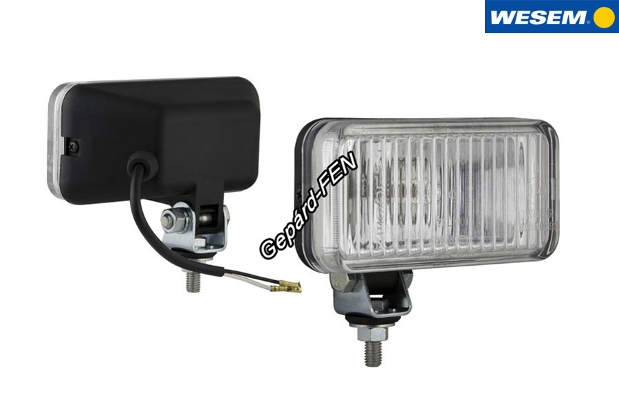 0630.45600 Ködfényszóró téglalap alaku fekete műanyag házban.Méretei: 134mm x 64mm,  fehér üveg, 150mm kábel H3,-as izzóval szerelhető.