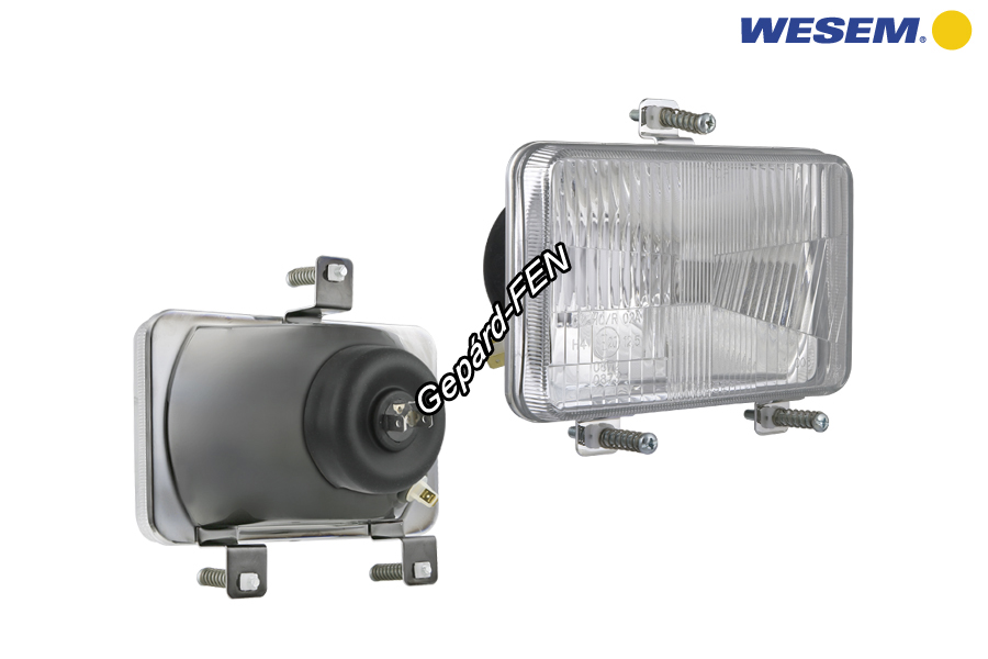 Fényszóróbetét Massey Ferguson traktorokhoz (helyzetjelzős) H4, T4W foglalattal 168x106x93 mm - RE.27010 Egyép paraméterek megeggyeznek a WES 296,-al.