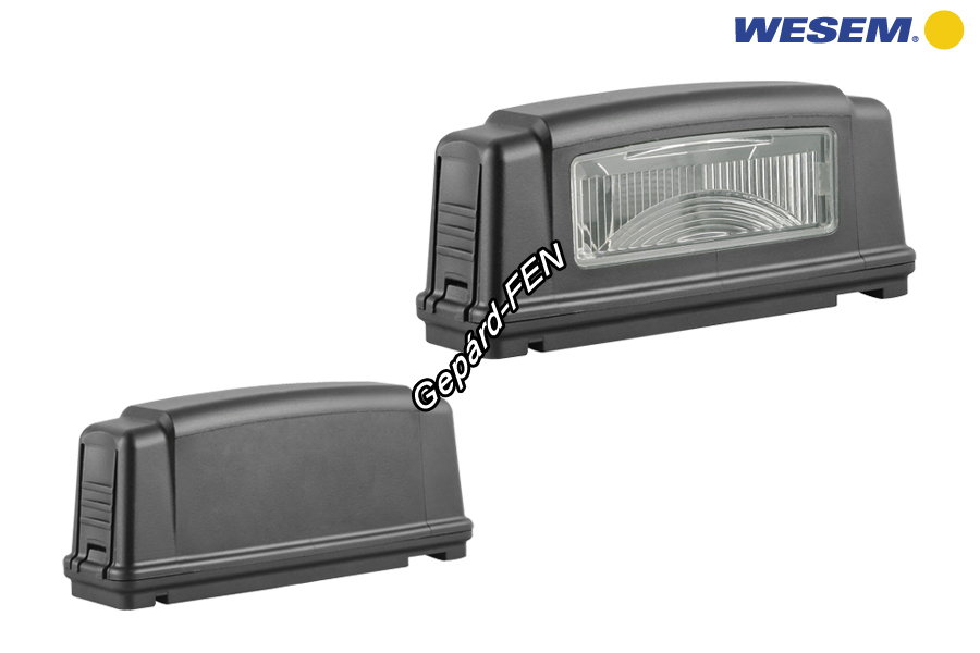 Rendszám megvilágítás, kicsi, fekete, C5W szofita IZZÓ nélkül, 90x25mm, mag.: 39mm, csavartáv.: 50mm - LSP1.48500