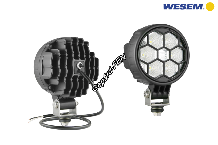 Munkalámpa Kerek 6LED-es terítő (50°) 12-24V, 24W, 1500lumen, IP68, +kapcsoló, +kábel, átm.: 117mm, mag.: (tartóval) 161mm, vast.: 74mm, CRC3A.48780