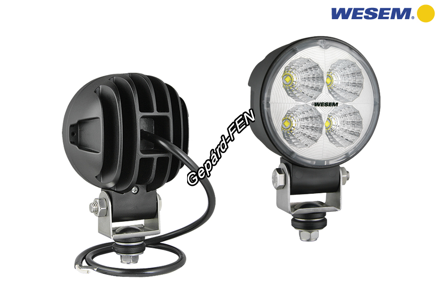 Munkalámpa MINI kerek 4LED-es szúró (35°) 12-24V, 14,5W, 1000lumen, IP67-69K, +0,5m kábel, átm: 87mm, vast.: 72mm, mag. tartóval: 125mm - CRC5A.49401