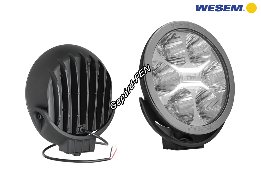 !!!ÚJDONSÁG!!! - FERVOR full LED távfényszóró egyedi LED helyzetjelzővel, NAGY (220mm) kerek, (50-es referencia szám - max. 2db/autó), 12-24V, fogyasztás: 27W+3W, átm.: 220mm, vast.: 87mm - LUM1.50800