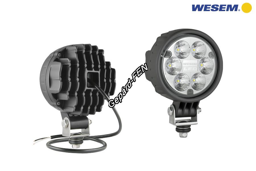 !!!ÚJDONSÁG!!! LED Távolsági fényszóró - E-jeles - Kerek 6LED-es, 12-24V, 29W, (12,5 referencia szám - max. 8db/autó), IP67, IP69K, +0,5m kábel, átm.: 117mm, mag. tartóval: 161mm, vast.: 74mm - CDC3A.51800