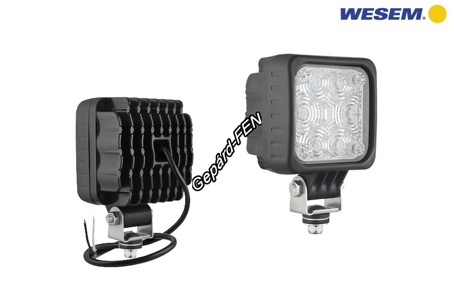 CUK1.48840.KÉK figyelmeztető munkalámpa KOCKA 6LED-es fémházas TERÍTŐ 12-24V, 14W, IP67, 100x100(tartóval:146)mm, vast.:76mm - 0,5m kábellal.