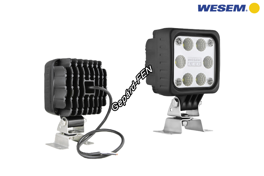 LED6F.49920,- as nagyteljesítményû 6Led,-es terítõfényû munkalámpa.2500 Lumen. 12,-24V,-os kivitel. Omega tartóval, és 0,5m-es kábellal.Geometriai paramétrek azonosak a WES 0387,-el!!
