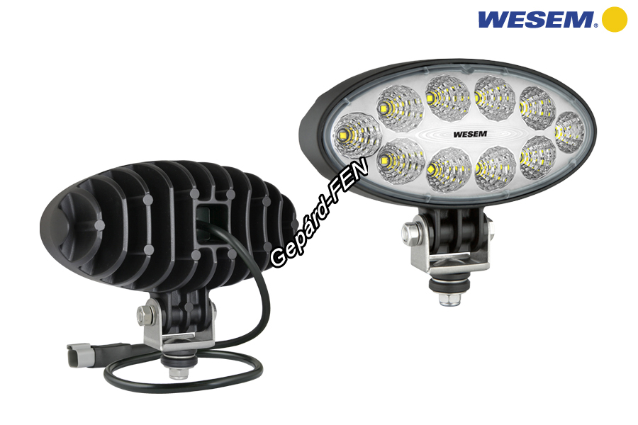 CRV1B.52302,-es ovális alaku 10 Ledes munkalámpa.12-24V. 4000 Lumen!! 150 mm,-es bekötőkábellal, valamint DEUTSCH csatlkozóval.176x87x86 mm,-es. Normál felfogatás. Teles magasság: 131mm.
