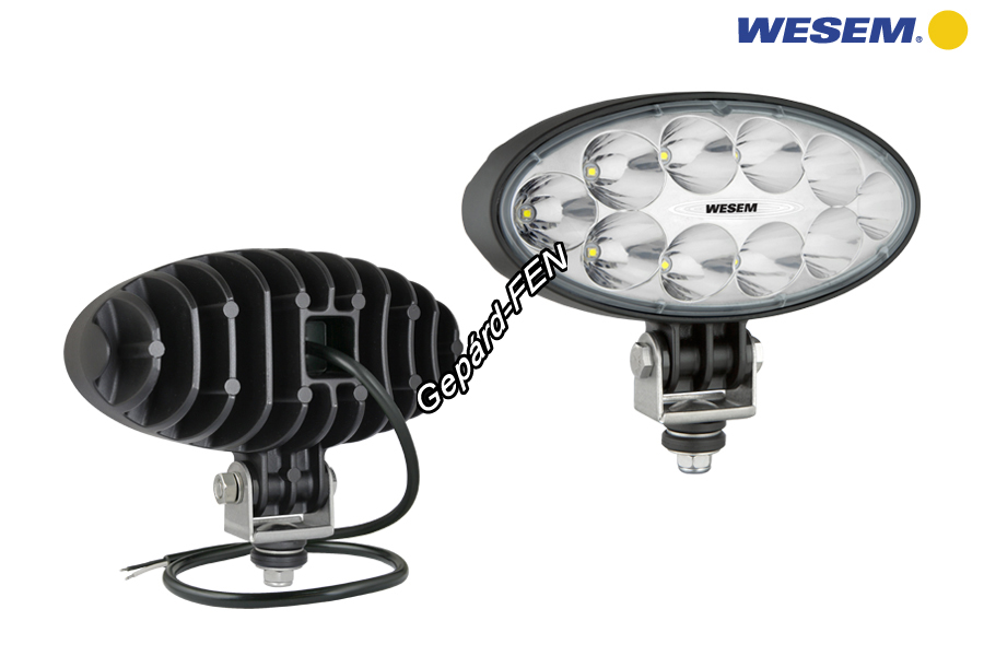CRV1M.53501,-es ovális alaku munkalámpa.12-24V,-os. 10 Led, 3000 Lumen. 0,5m,-es bekötő kábellal. Méretei: 176x87x76mm. Normál felfogatás. Teljes magasság: 131mm.
