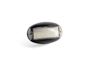 Helyzetjelző LED fehér, félköríves alakú, sík hátoldalas, energiatakarékos, 12-36V,0,15m kábel, 38x60mm, mélység: 33mm FT-67 B LED