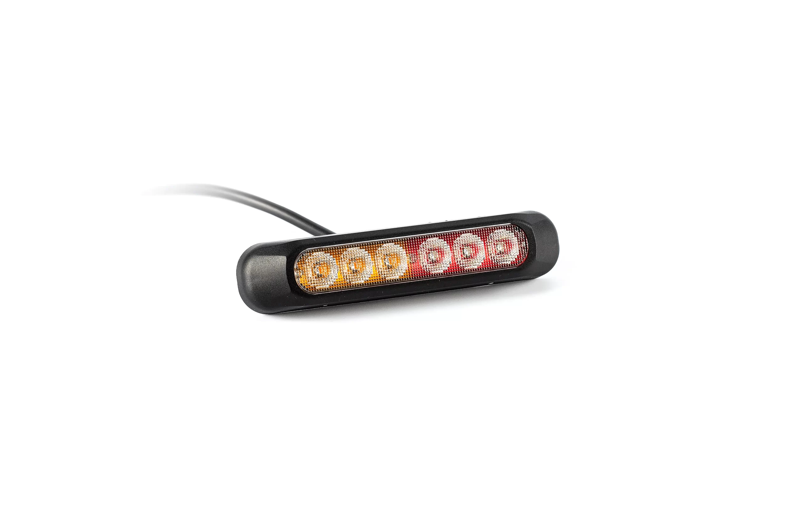Hátsólámpa LED-es csík, 3 funkciós ( helyzetjelző, fék, index ) 12-36V,  1m-es kábel, 132x28mm FT-330