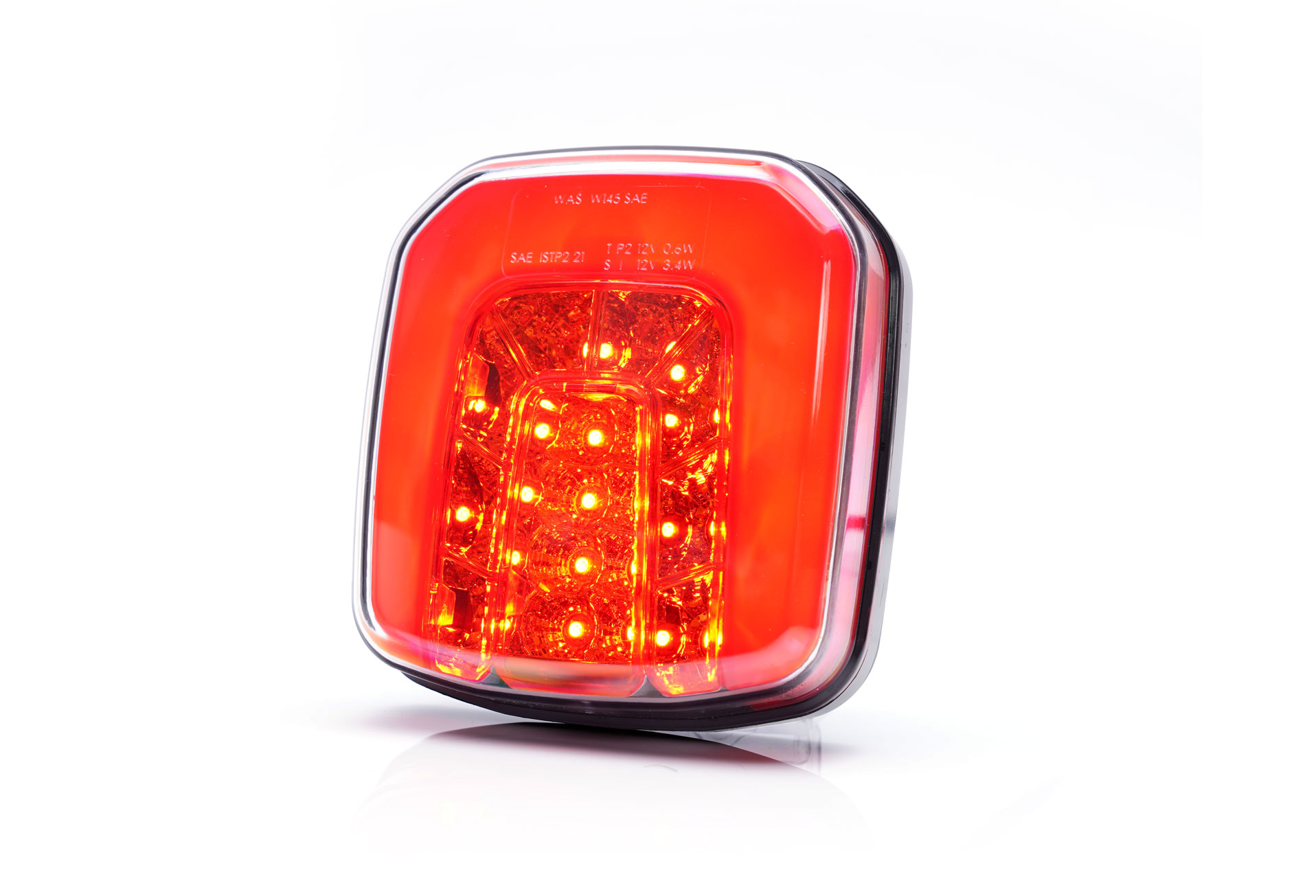 Hátsólámpa LED BAL oldali SAE tanúsítvánnyal (helyzetjelzõ, fék, index, ködzáró fény), 12V, IP68