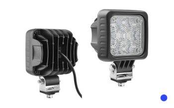 Figyelmeztetõ KÉK LED-es Munkalámpa 48800 KOCKA 6LED-es fémházas TERÍTÕ 12-24V, 0.5m kábellel 100x100mm (tartóval 146mm), IP68, 12W