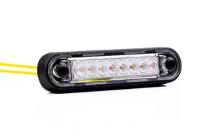 Külső dekor világítás 8 LED, hosszított változat, tiszta üveges, SÁRGA, 12-36V, 120x28mm FT-73 Z LONG