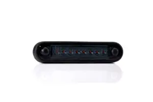 Külső dekor világítás 8 LED, hosszított változat, sötétített tiszta üveges, SÁRGA, 12-36V, 120x28mm FT-73 C LONG DARK