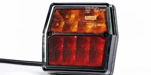 Utánfutó hátsólámpa LED 4 funkciós (helyzet, index, fék, rendszám), 100x93mm, 12V, 1m kábel