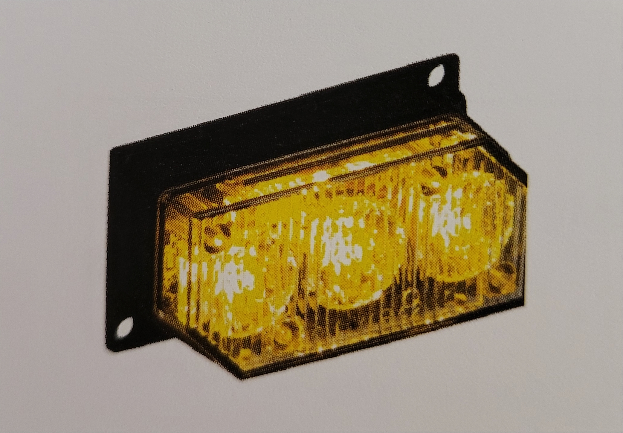 !!!AKCIÓ!!! a készlet erejéig - Mini SÁRGA 3LED-es villogólámpa, 10-30V, 33funkciós, 35x65mm, vast.: 23mm (felfogatás: átlósan 2 furat 28x56mm-re) - DSL-3SNA